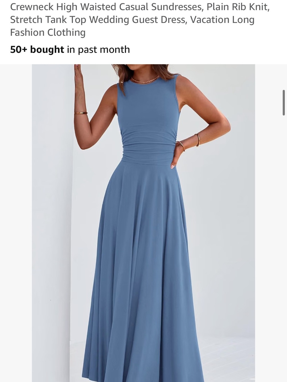Sleeveless Midi Dress in Dusty Blue